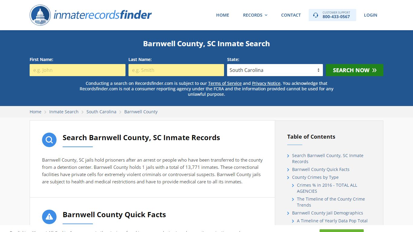 Barnwell County, SC Inmate Lookup & Jail Records Online