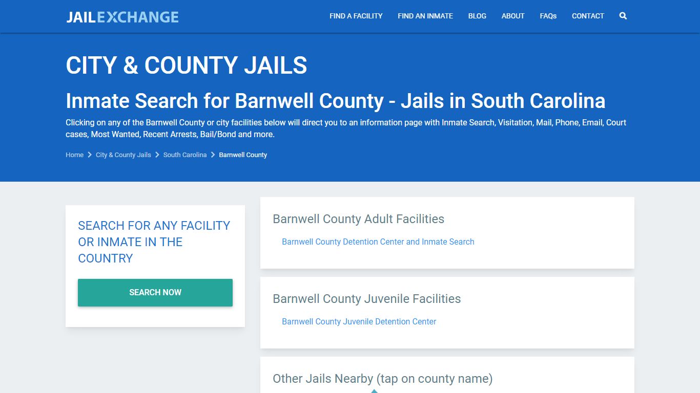 Barnwell County Jail List | Jail Inmate Search | Most Wanted